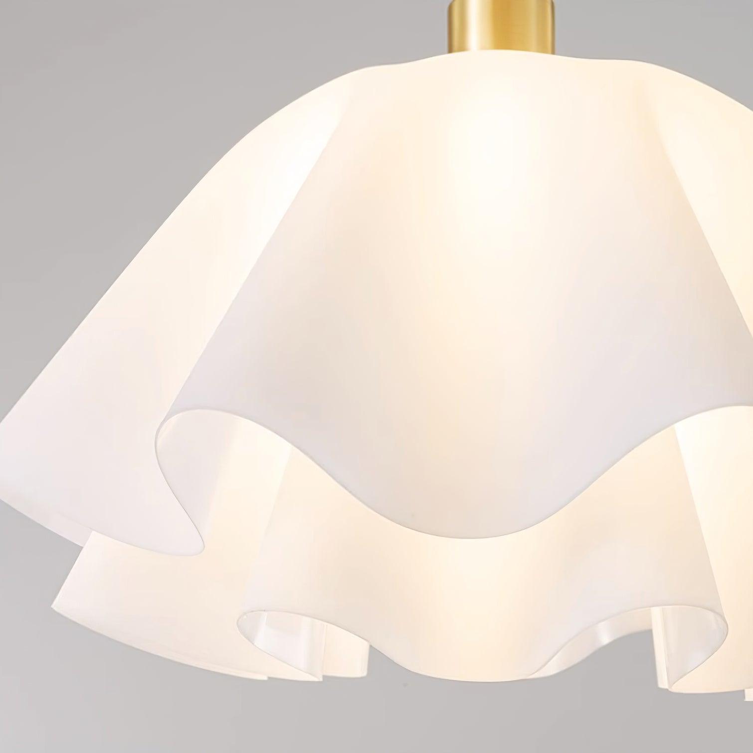 Ceiling Light Wavy Acrylic Shade - White and Gold, E27