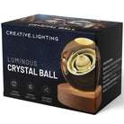 3D Engraved Crystal Ball Night Light - Wooden Base LED Lamp