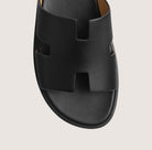 Men's Leather Slide Sandals with Cushioned Footbed