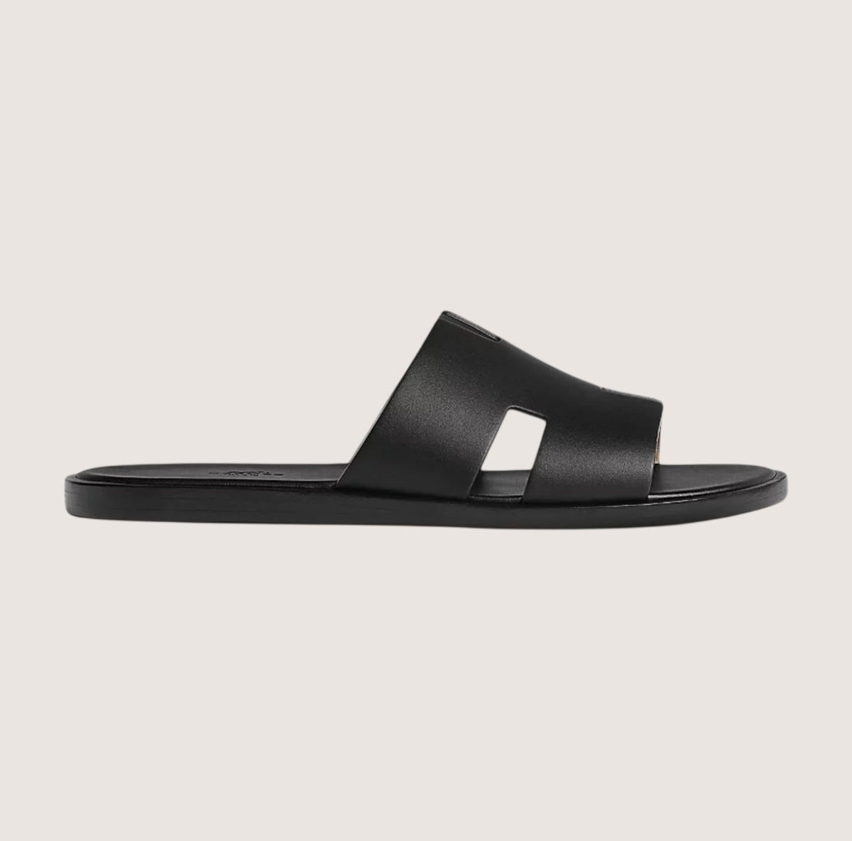 Men's Leather Slide Sandals with Cushioned Footbed