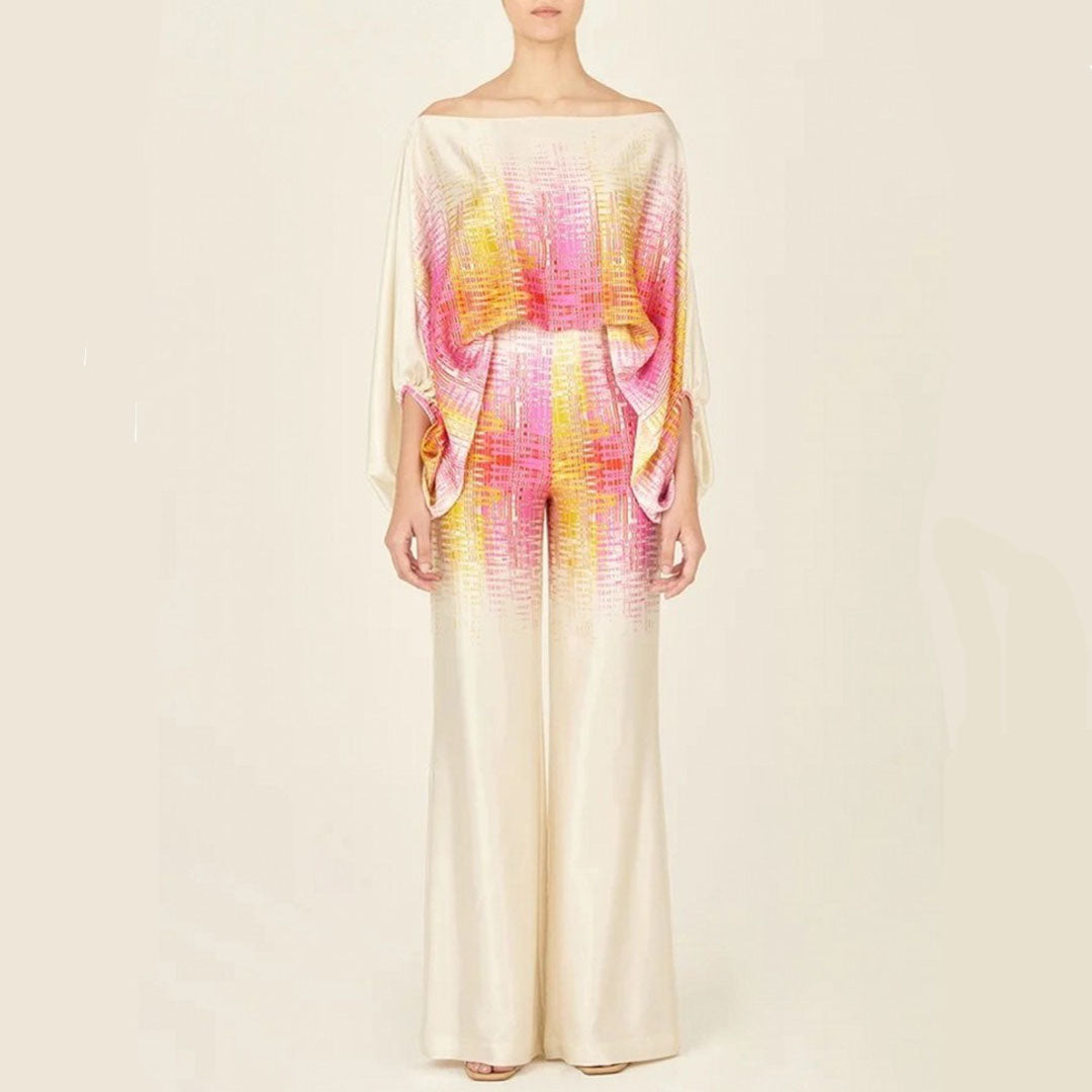 Paola | Satijnen Tweedelige Set Dames – met Glanzende Afwerking en Flatterende Pasvorm