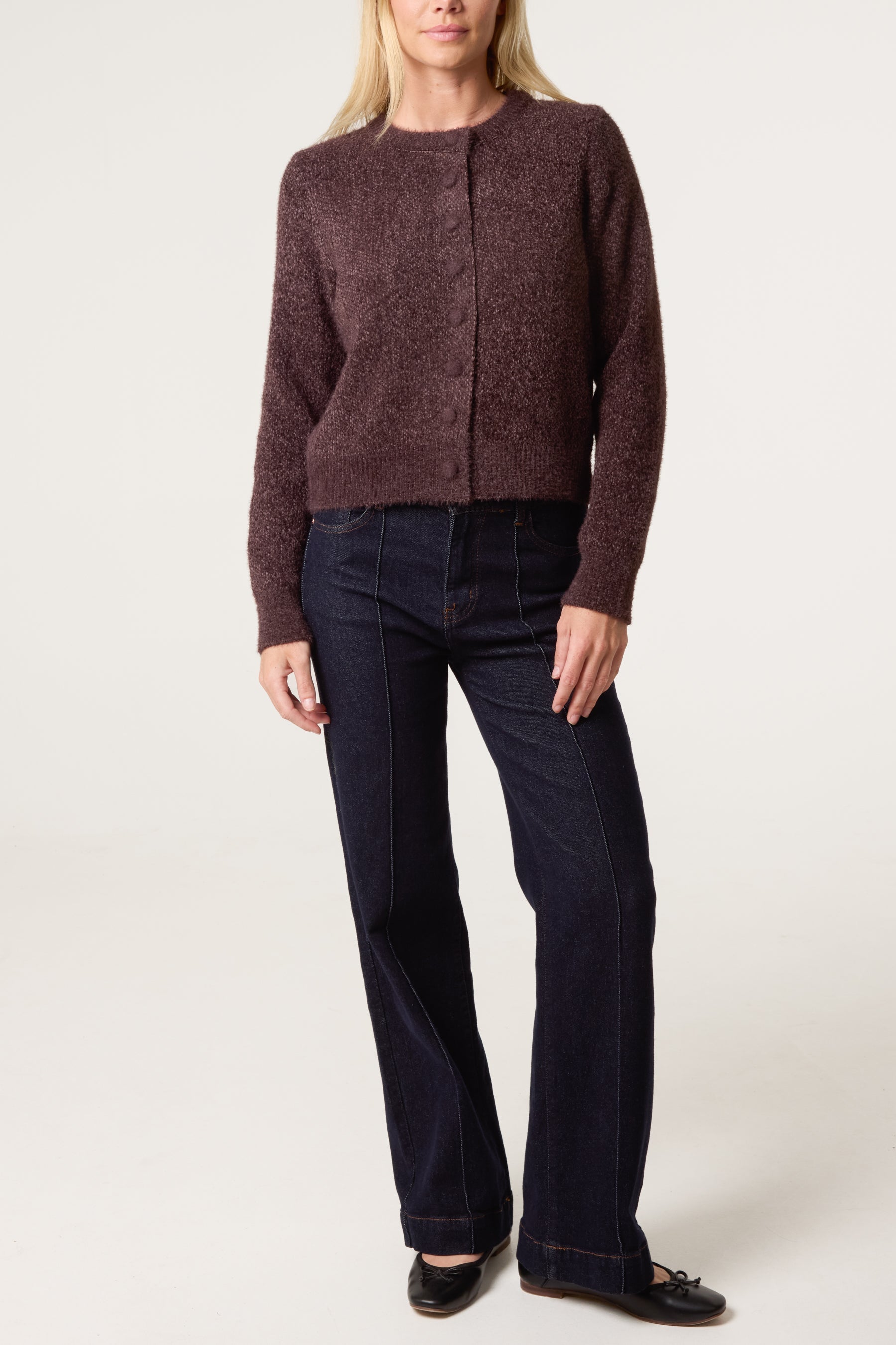 Women's Cardigan with Soft Textured Finish