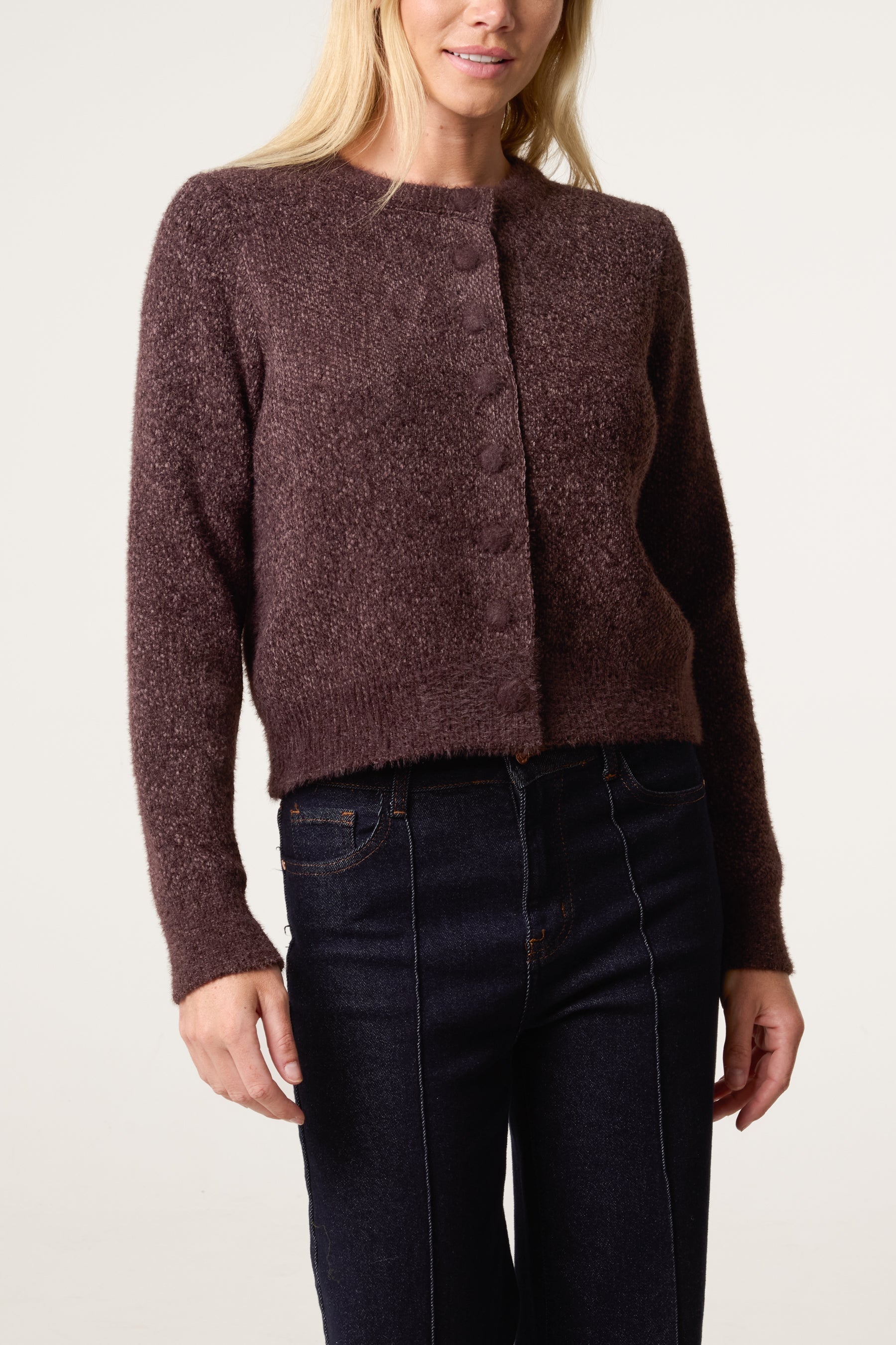 Women's Cardigan with Soft Textured Finish