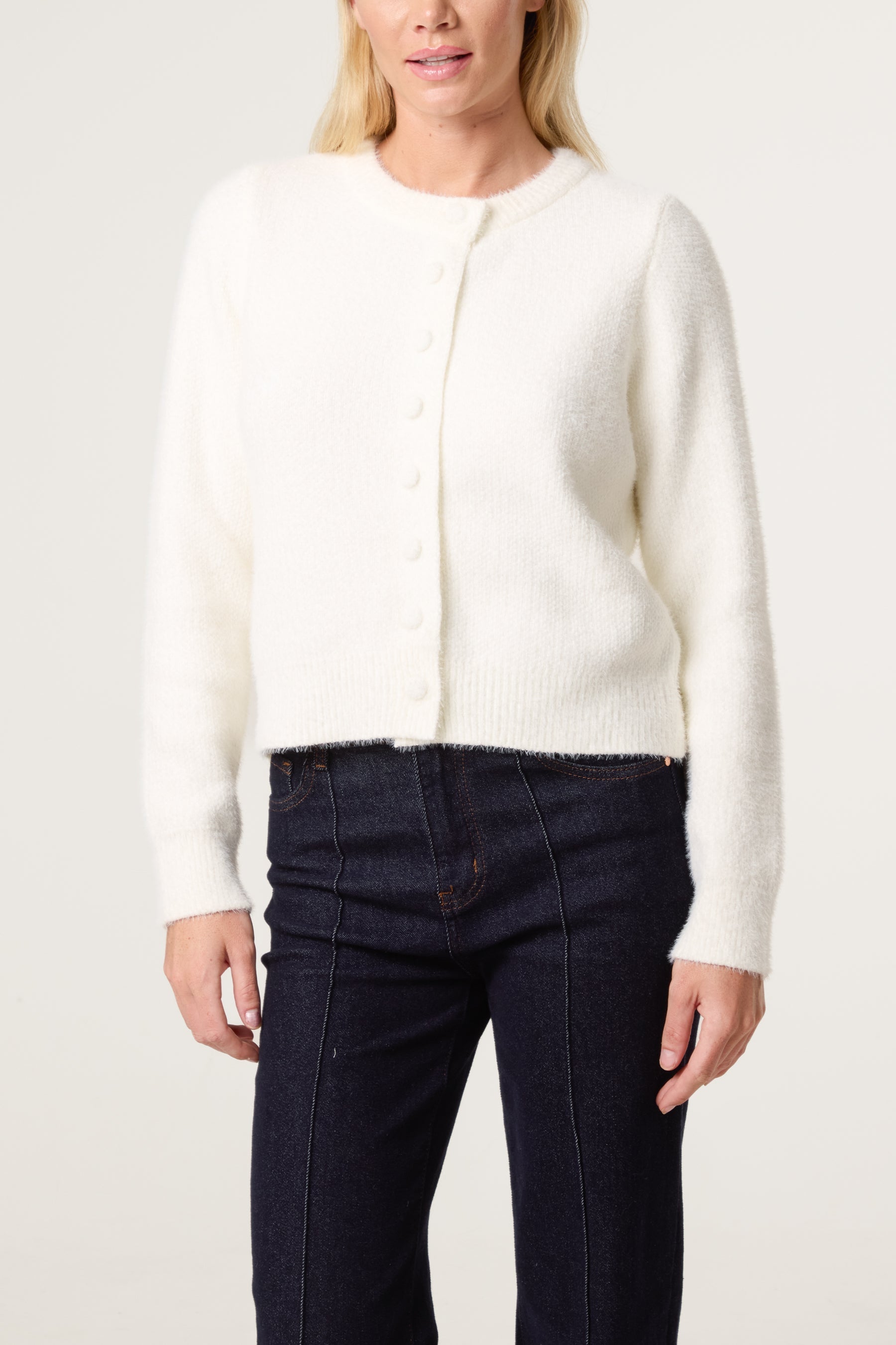 Women's Cardigan with Soft Textured Finish