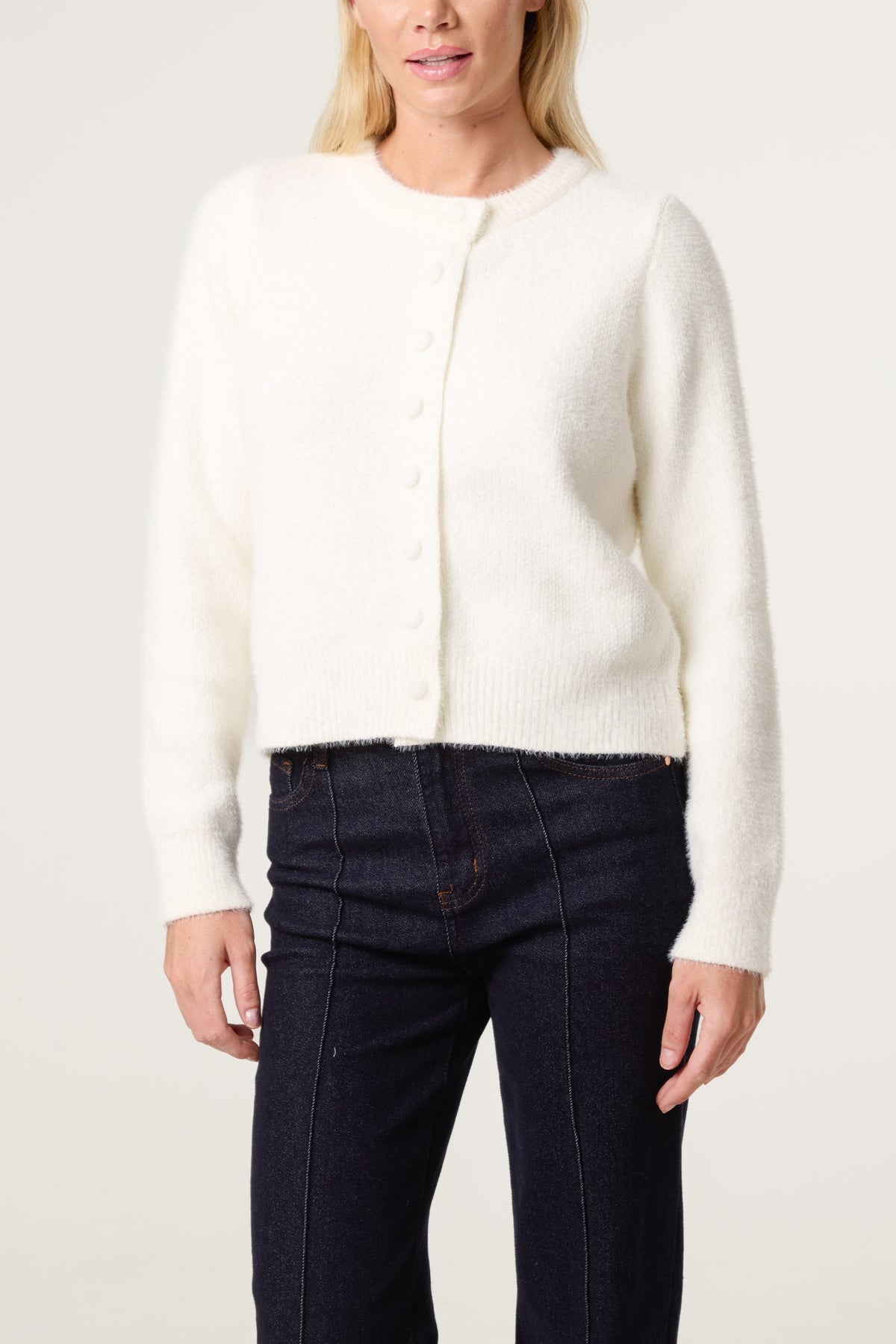 Women's Cardigan with Soft Textured Finish