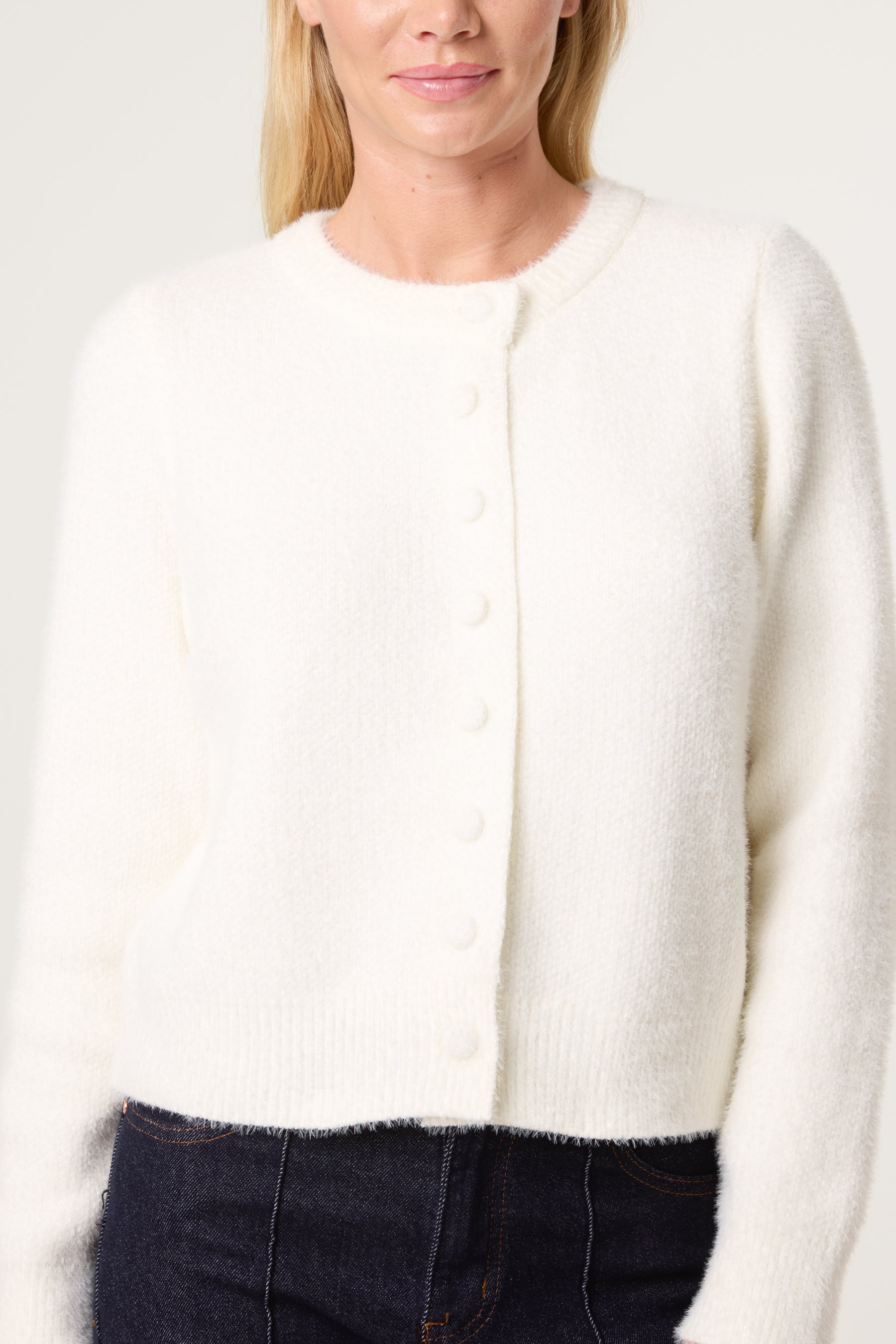 Women's Cardigan with Soft Textured Finish