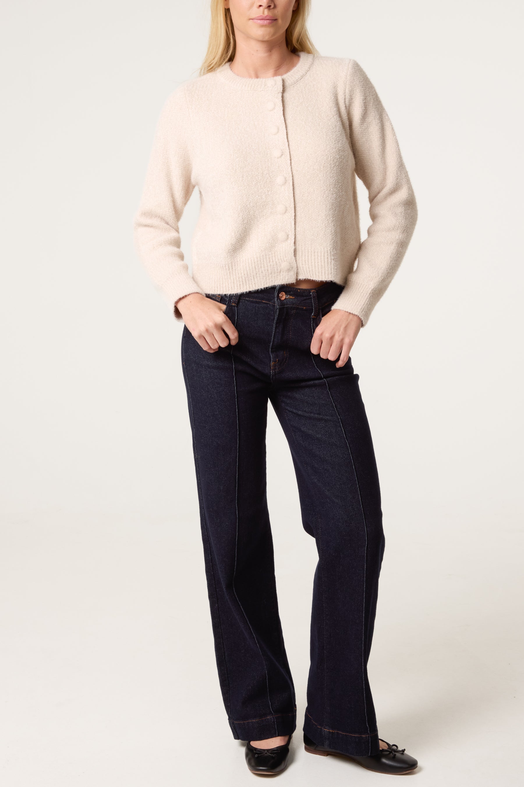 Women's Cardigan with Soft Textured Finish