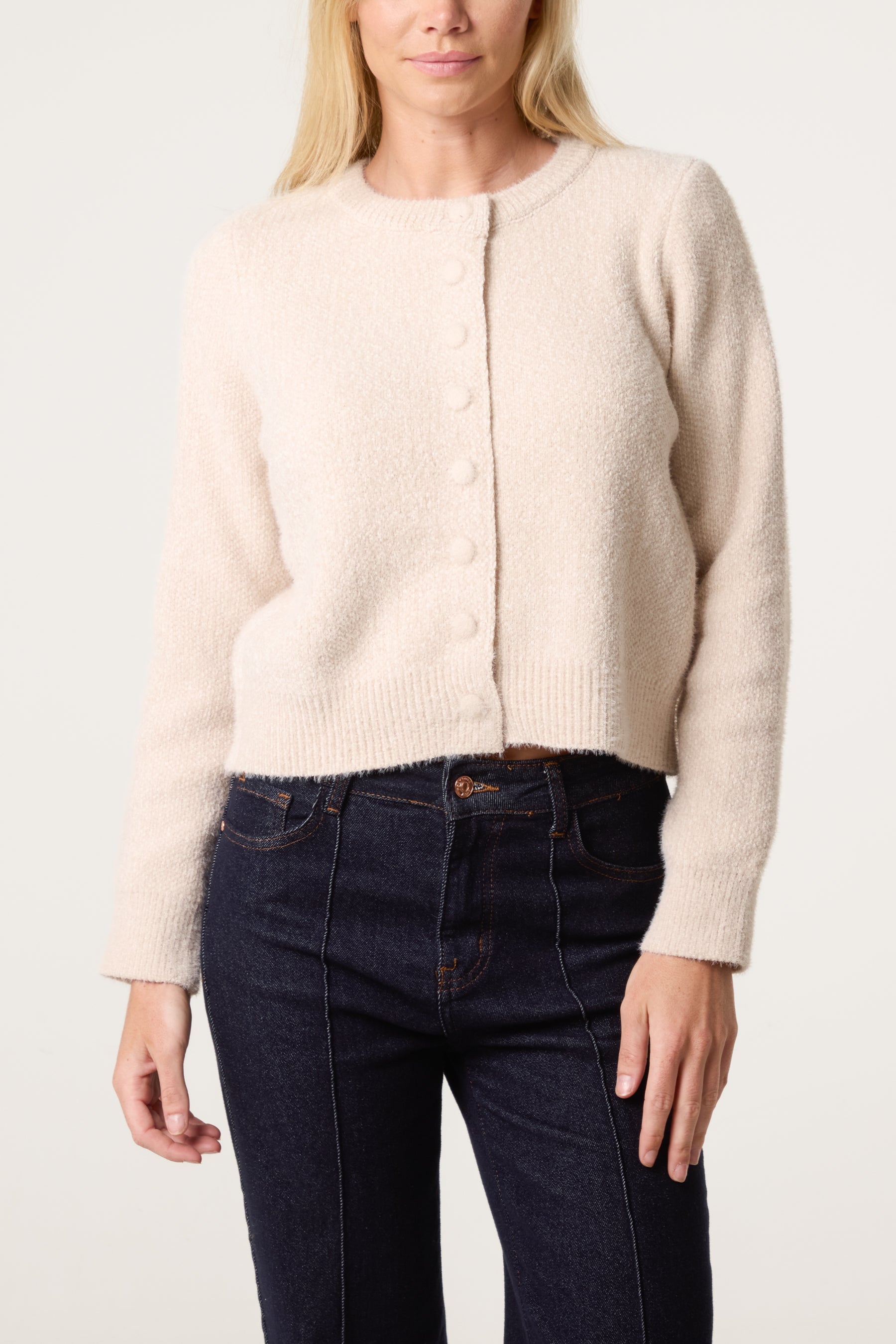 Women's Cardigan with Soft Textured Finish