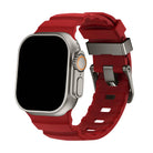 Silicone Sport Watch Strap with Titanium Buckle - Apple Watch Compatible