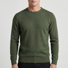 heren crew neck sweater in legergroen