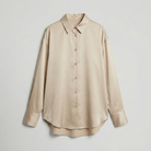 dames relaxed fit glanzende blouse