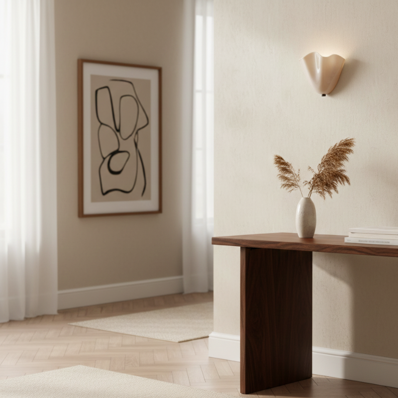Retro Colored Glass Wall Light with Shell Design – 28cm 11