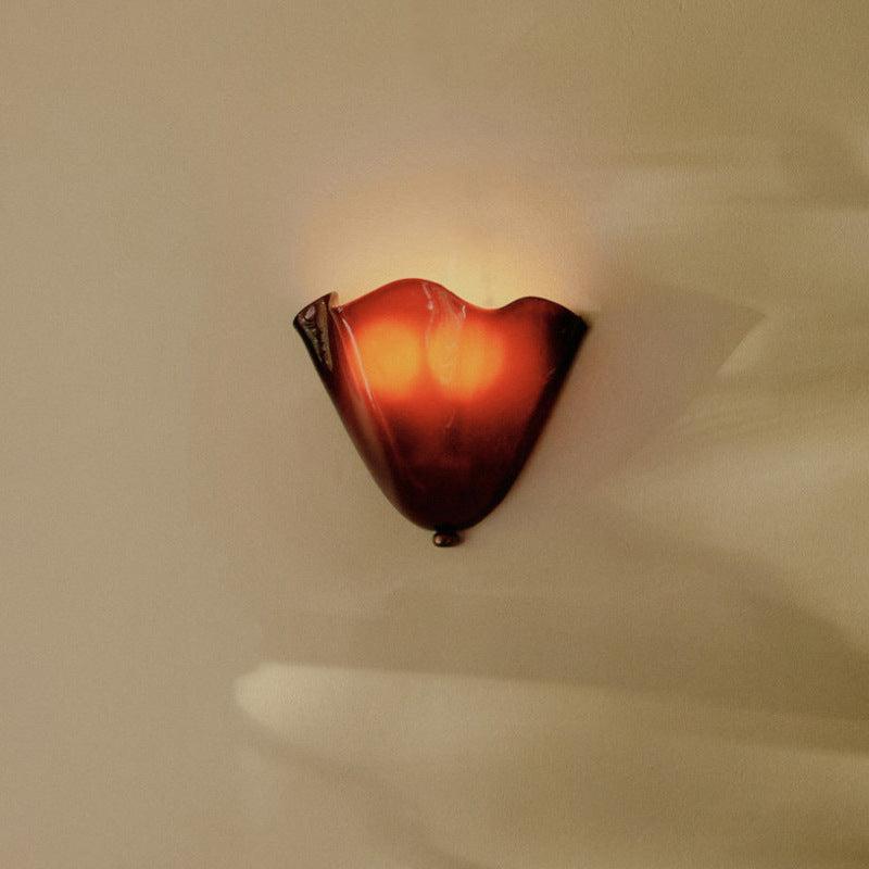 Retro Colored Glass Wall Light with Shell Design – 28cm 6