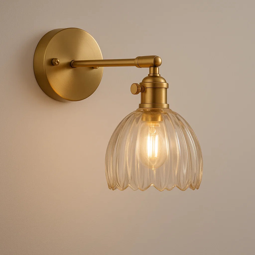 Tulip Shade Wall Light - Glass Sconce for Bedroom and Hallway