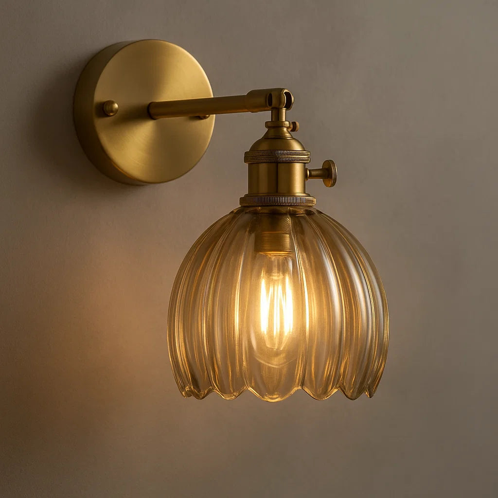 Tulip Shade Wall Light - Glass Sconce for Bedroom and Hallway