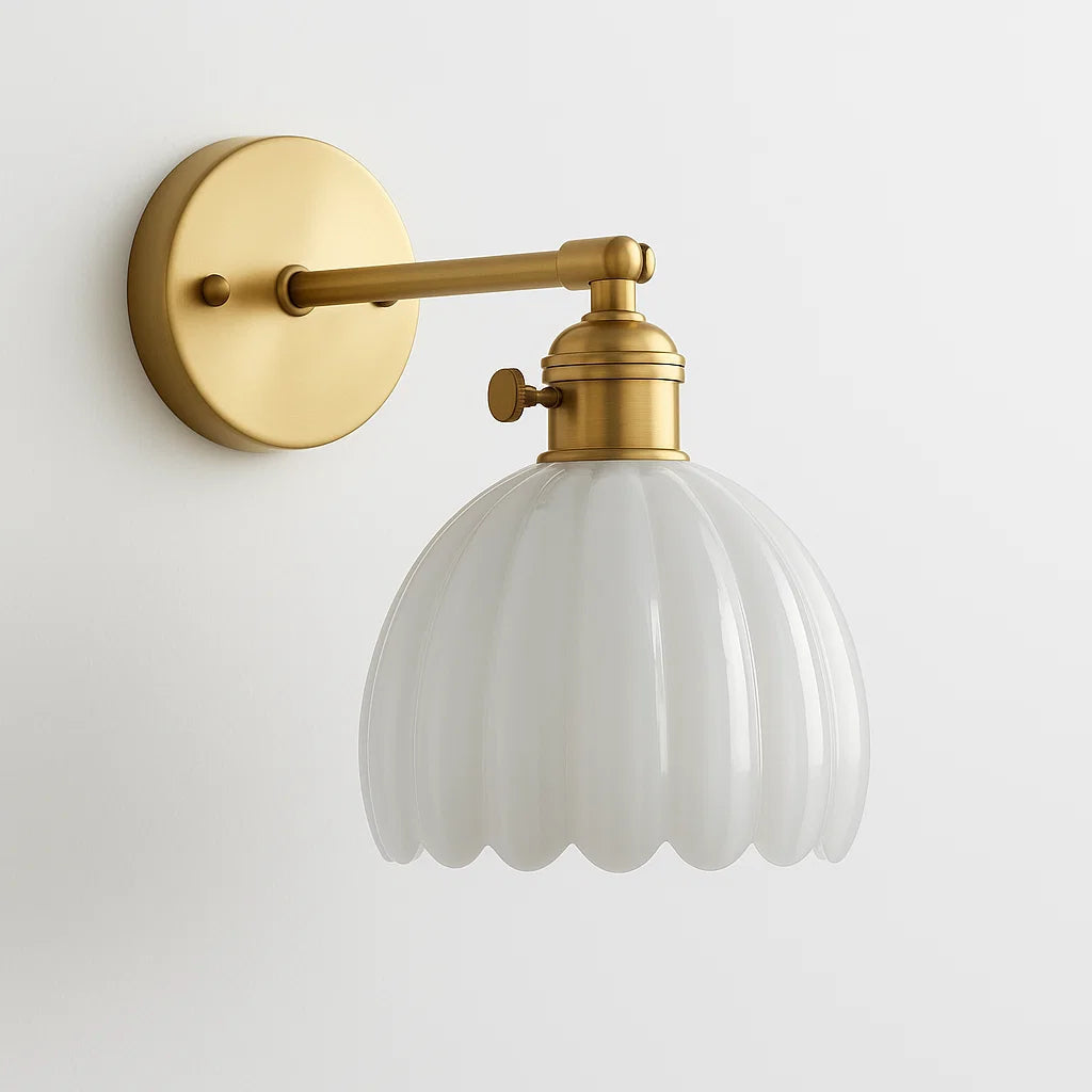 Tulip Shade Wall Light - Glass Sconce for Bedroom and Hallway