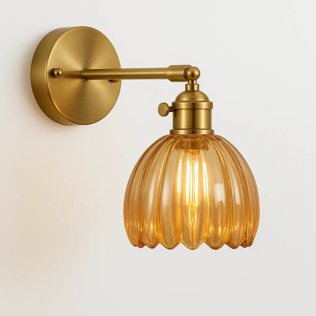 Tulip Shade Wall Light - Glass Sconce for Bedroom and Hallway