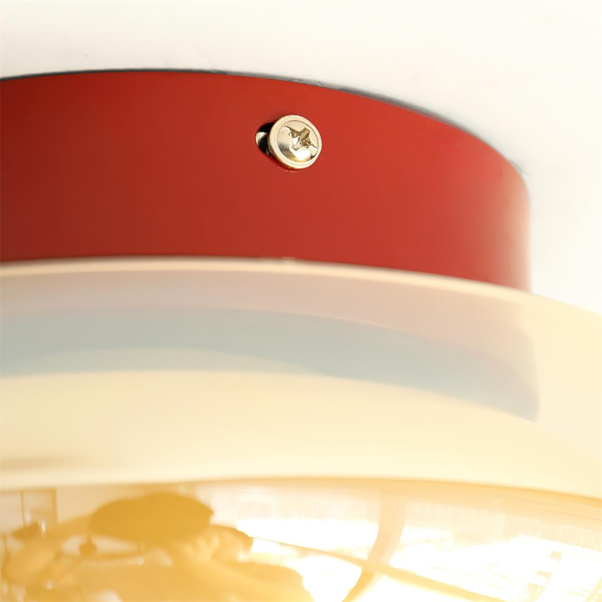 Retro Glass Flush Mount Ceiling Light with Smoked Glass Shade