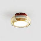 Retro Glass Flush Mount Ceiling Light with Smoked Glass Shade