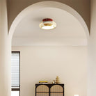 Retro Glass Flush Mount Ceiling Light with Smoked Glass Shade