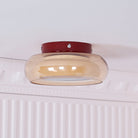 Retro Glass Flush Mount Ceiling Light with Smoked Glass Shade