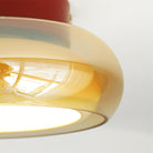 Retro Glass Flush Mount Ceiling Light with Smoked Glass Shade