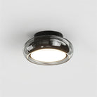 Retro Glass Flush Mount Ceiling Light with Smoked Glass Shade