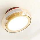 Retro Glass Flush Mount Ceiling Light with Smoked Glass Shade