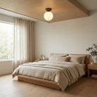 round japandi globe ceiling light