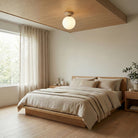 round japandi globe ceiling light