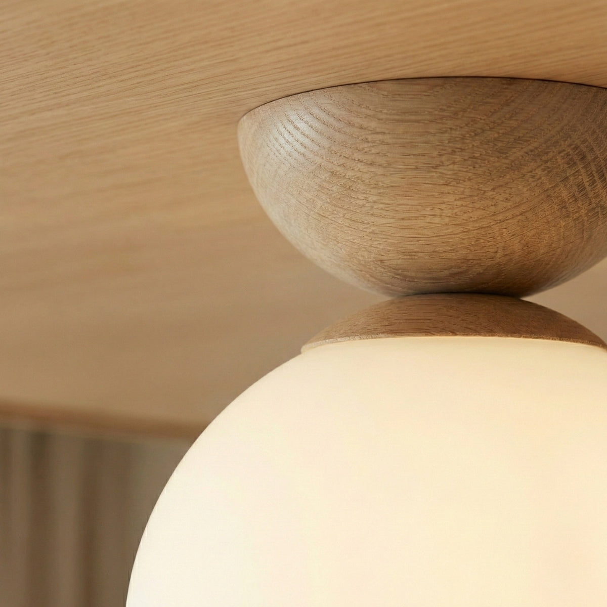 round japandi globe ceiling light
