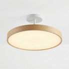 round japanese minimalist ceiling light in natural oak