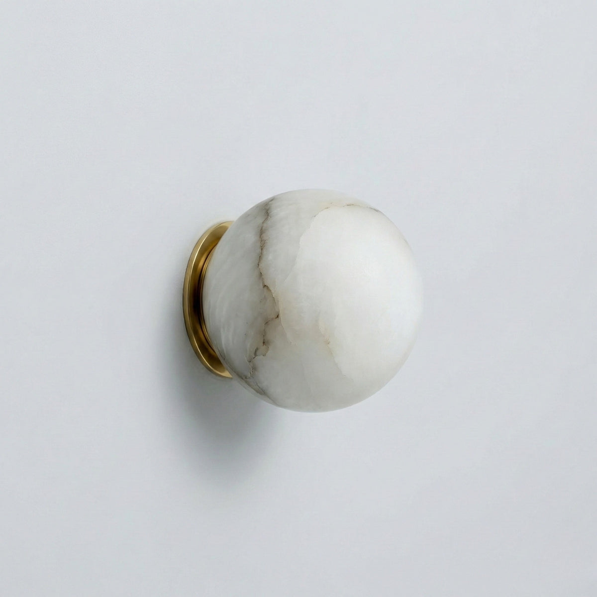 round modern japandi marble wall sconce