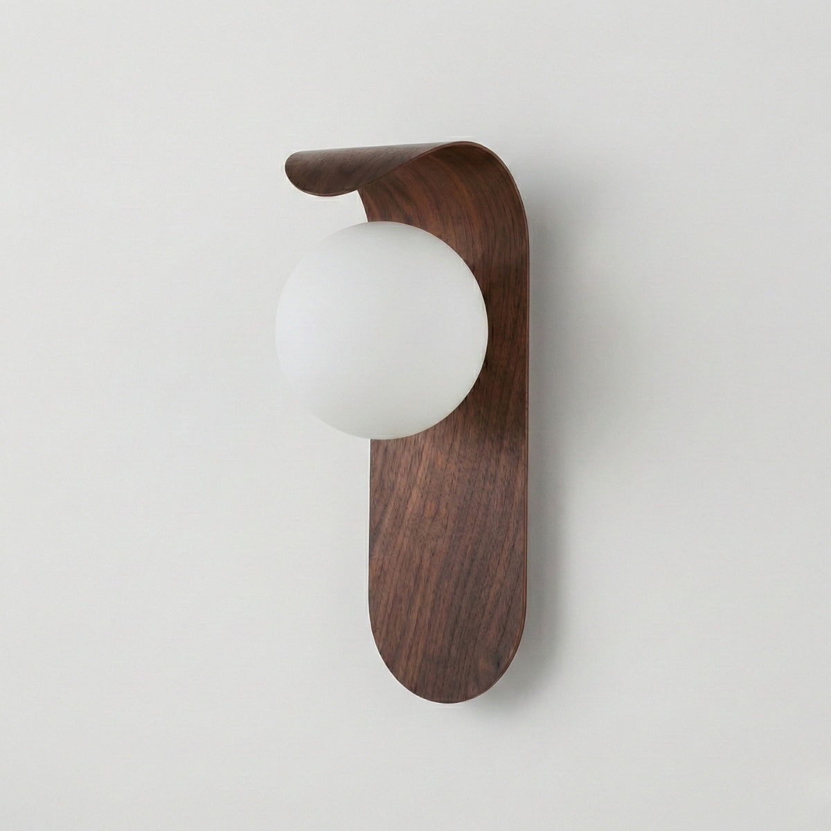 round nordic wood wall light