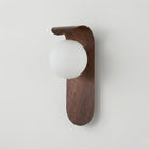 round nordic wood wall light