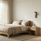 round nordic wood wall light