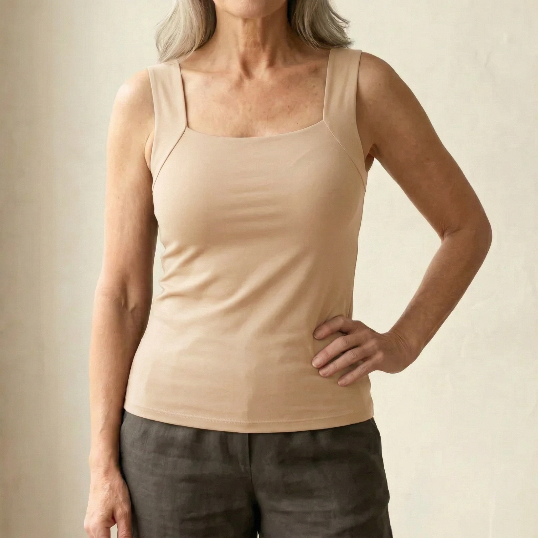Women's Built-In Bra Tank Top - Soft Stretch Comfort Top