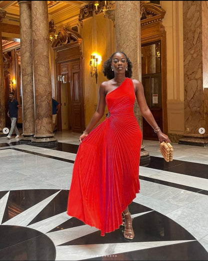 Floretta | Dames Maxi-Jurk, Elegante Plooiende Design voor Lente en Zomer