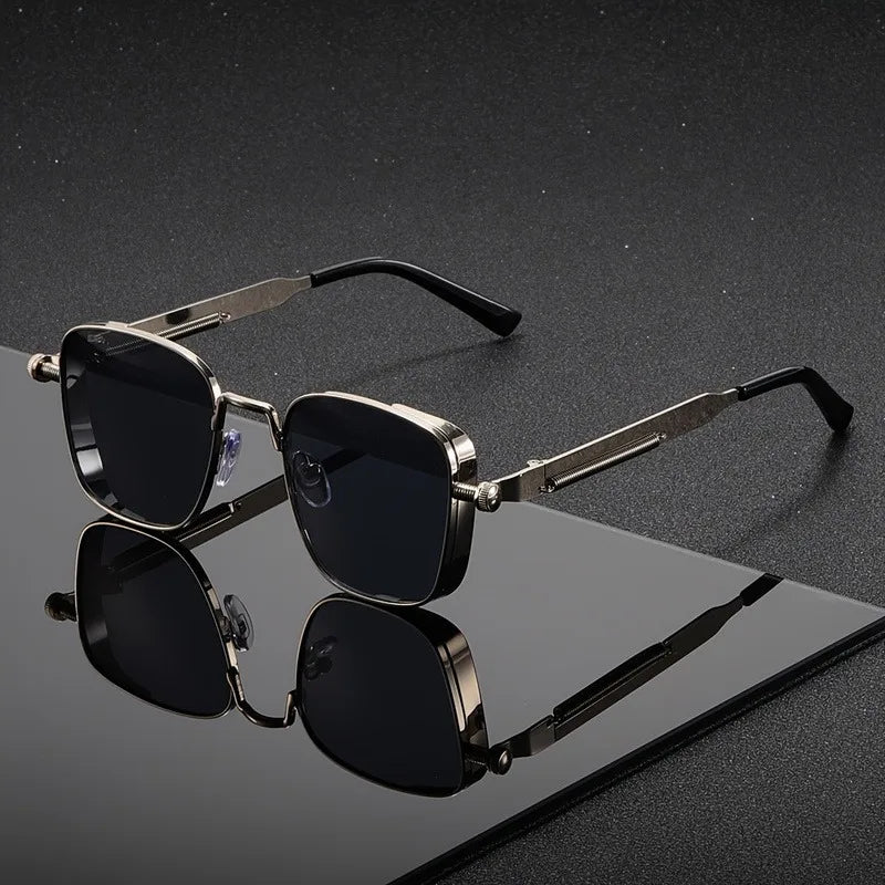 Square Frame Sunglasses with UV400 Protection, Metal Alloy