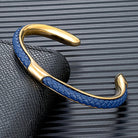 Men's Leather Cuff Bracelet - Stainless Steel and Braided Leather