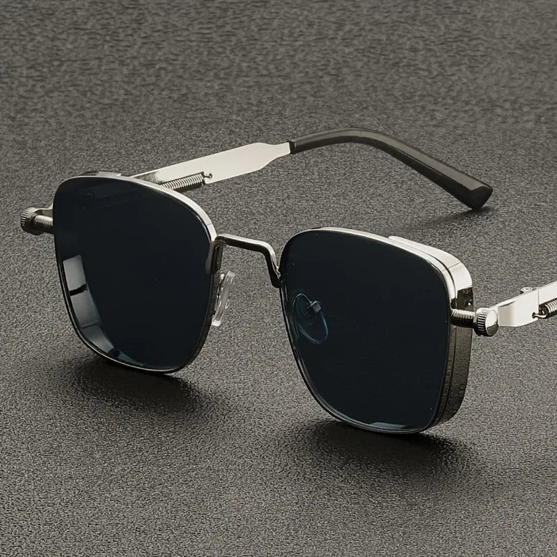 Square Frame Sunglasses with UV400 Protection, Metal Alloy