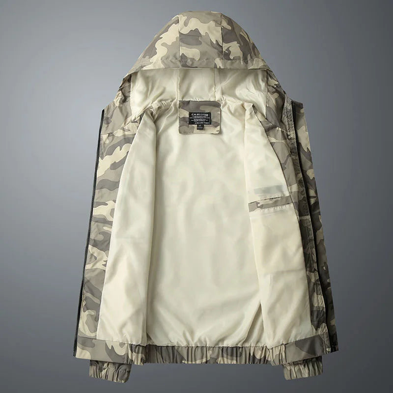 Men's Full-Zip Jacket with Hood - Water Resistant Outerwear