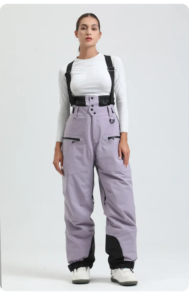 Dames Waterdichte en Winddichte Snowpants – Thermisch, Zwart, Ideaal voor Skiën en Snowboarden in de Winter