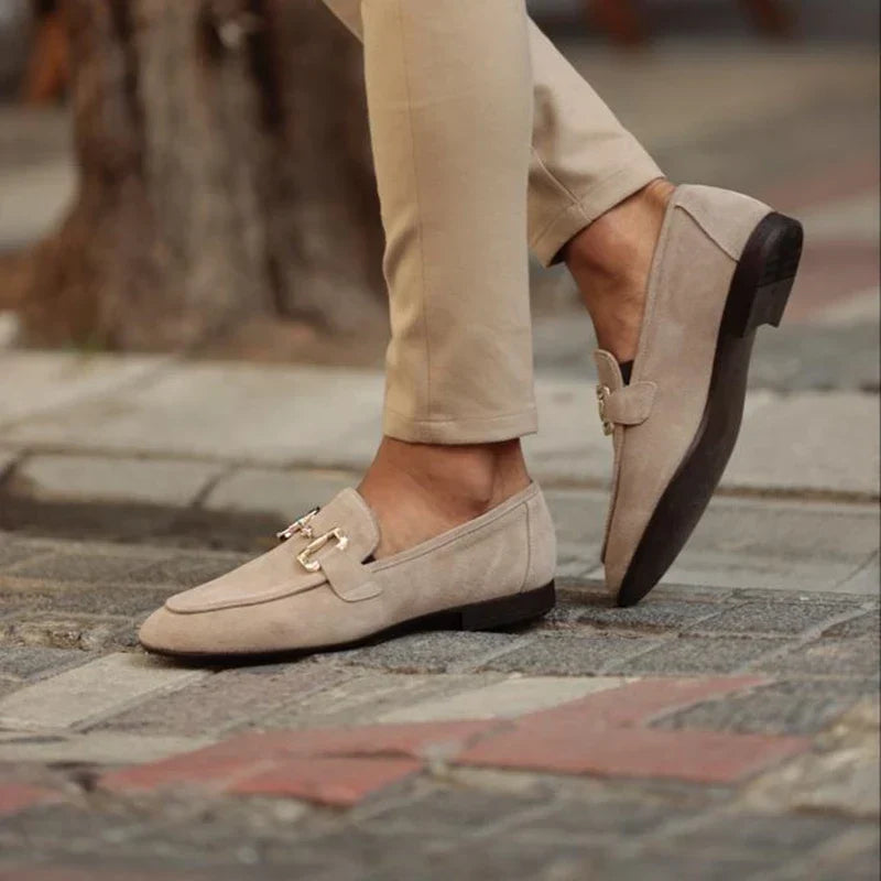 Men's Suede Dress Loafer - Leather Formal Slip-On Shoe