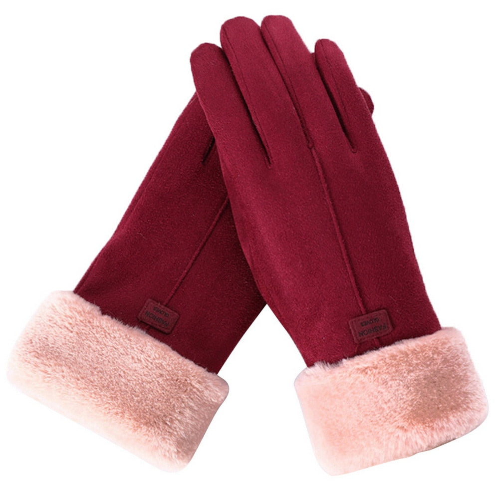 Dames/Heren Pluche Winterhandschoenen – Imitatiebont Gevoerd, Casual voor Herfst en Winter