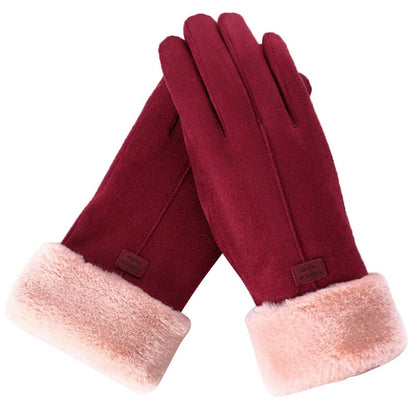 Dames/Heren Pluche Winterhandschoenen – Imitatiebont Gevoerd, Casual voor Herfst en Winter