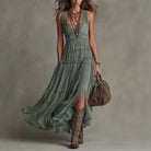 Seraphel | Women's Tiered Boho V-Neck Maxi Dress