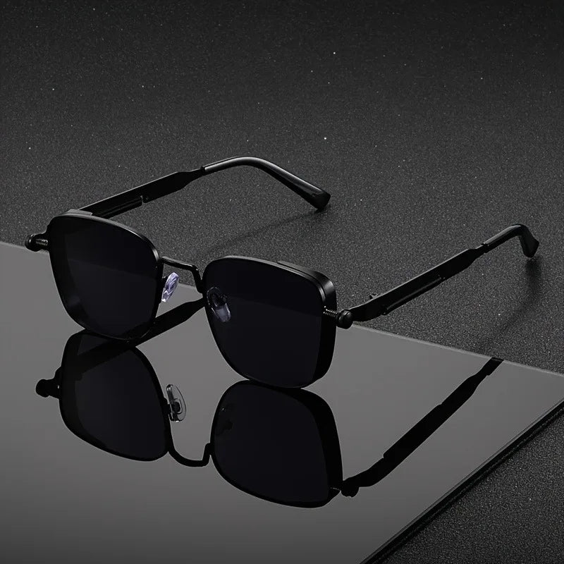 Square Frame Sunglasses with UV400 Protection, Metal Alloy