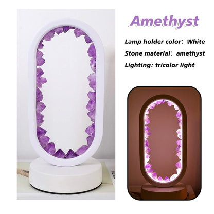 Amethist Lamp – Natuurlijke Paarse Kristallen voor Rustgevende Verlichting in Slaapkamer of Meditatiehoek