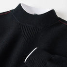 Women's Waffle-Knit Sweater with Ribbed Trim